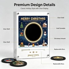 Christmas NFC Magnetic Vinyl Record Player Ambient Night Light Acrylic Music Pla picture
