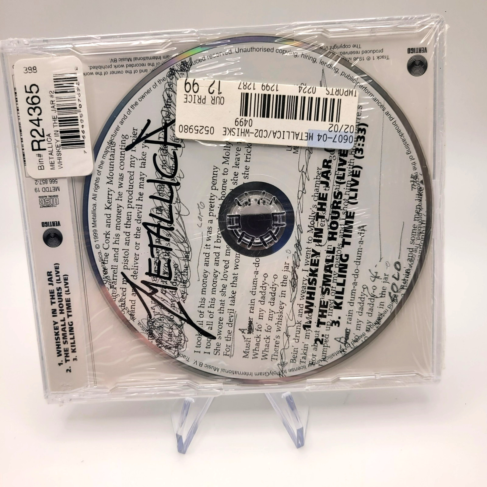 Metallica Whiskey In The Jar CD Single Part 2 Rare UK Import Vertigo -New Sealed