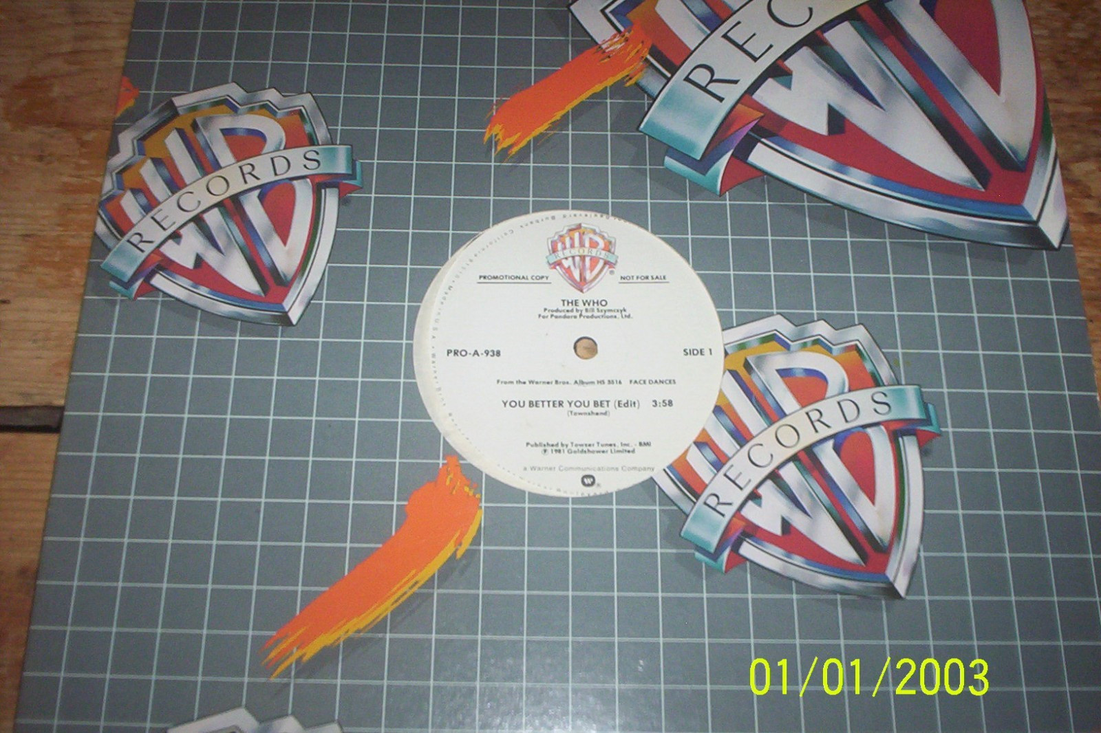 THE WHO rare 1981 PROMO 12
