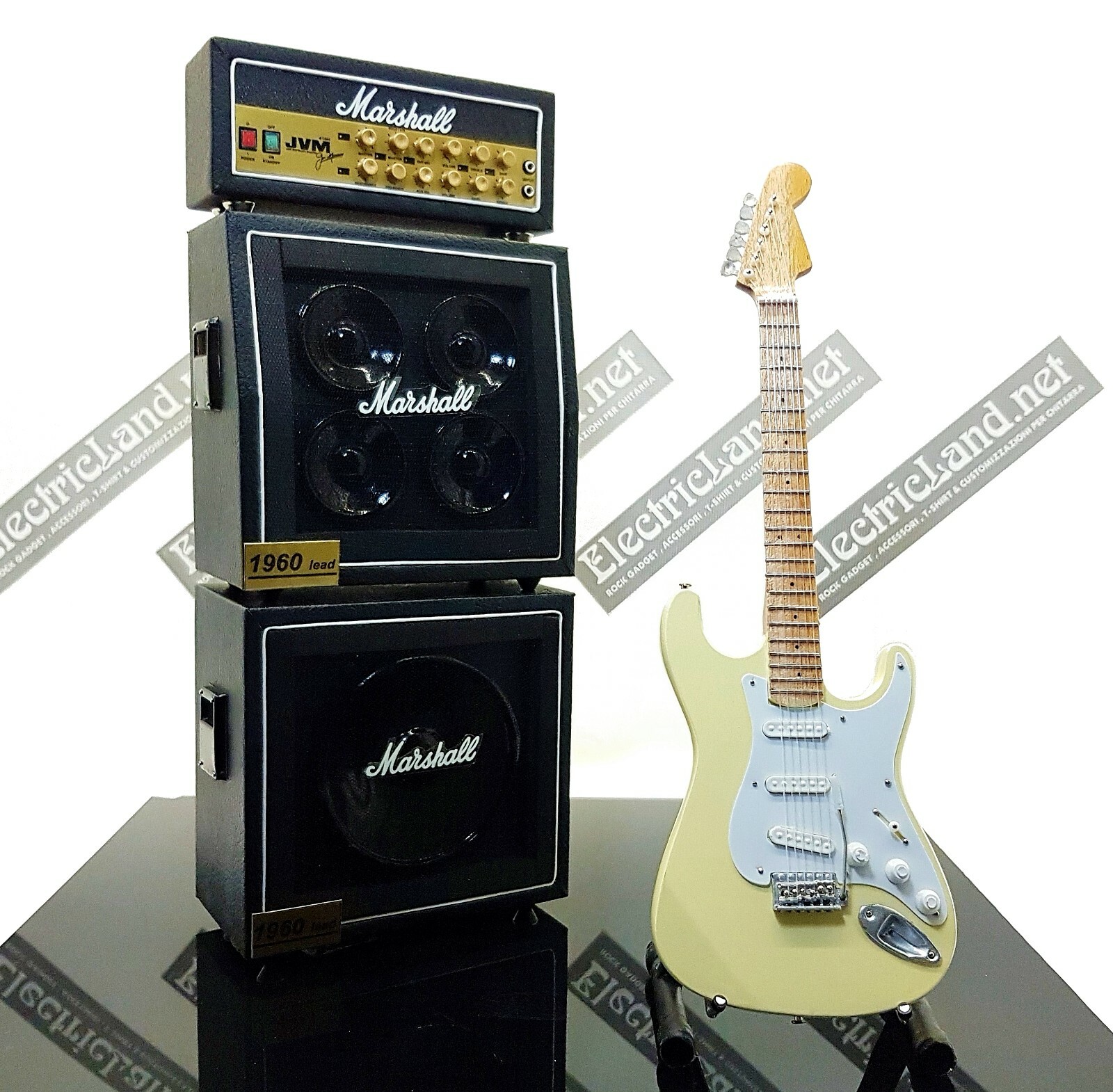 Mini Guitar JIMI HENDRIX stratocaster + Amplifier Amp 1:4 miniature collectible