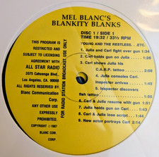 RADIO SHOW: MEL BLANC'S BLANKITY BLANCS, 15 LPs, EXCELLENT CONDITION, RARE picture