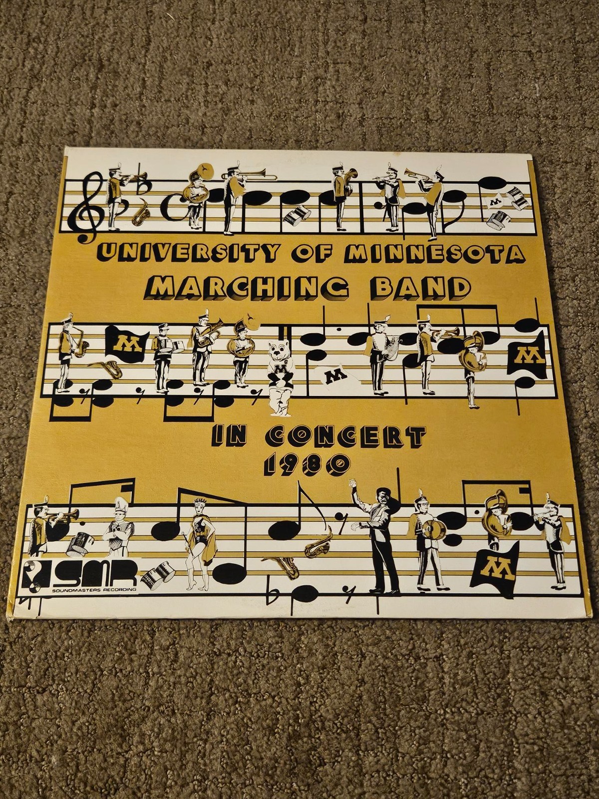 University of Minnesota Marching Band 1980 Sandford Vinyl Record with Poster