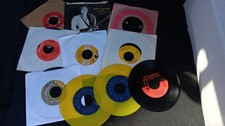 Downsized RECORD STORE LOT 50 RANDOM 45 RPM VINYL RECORDS ART CRAFTS picture