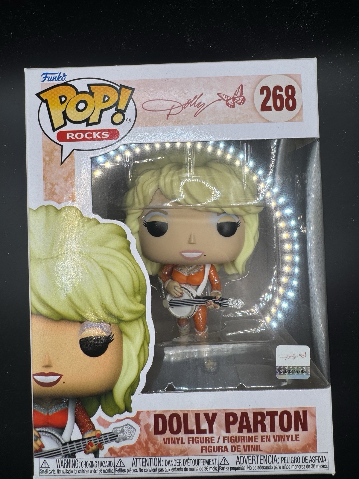 Funko Pop Rocks Dolly Parton 268 Vinyl Figure Orange Jumpsuit with Banjo