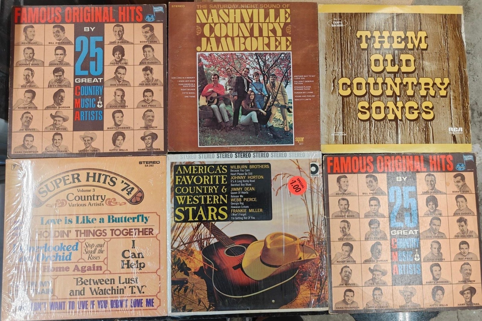 20 Country Vinyl LP Box Set Lot Johnny Cash George Jones Willie Nelson Hits