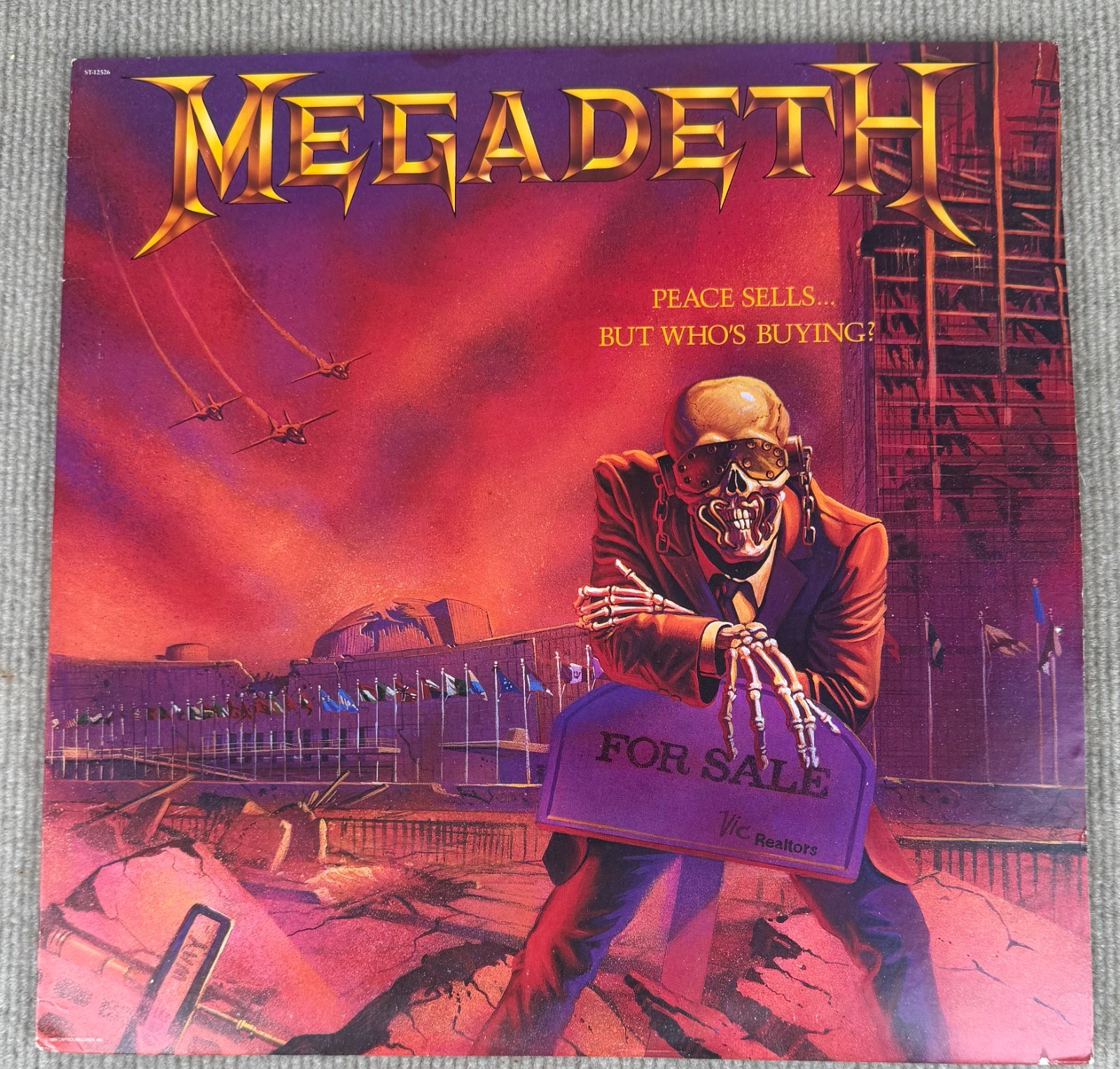 Megadeth Peace Sells LP 1986 US Capitol Combat ST-12526 Original Inner