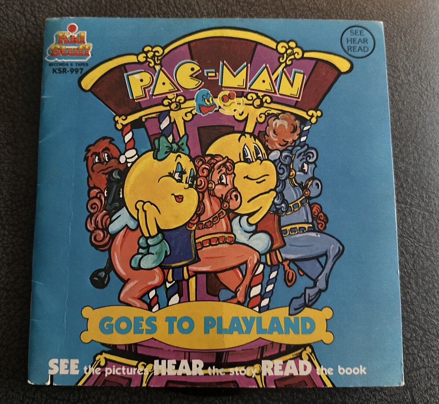 Pac-Man Goes To Playland BOOK and RECORD KID STUFF 995 VG+ 1980 Arcade 80’s Rare