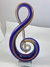 Hand Blown Solid Glass ~ G-Clef Figurine ~ Roughly 14