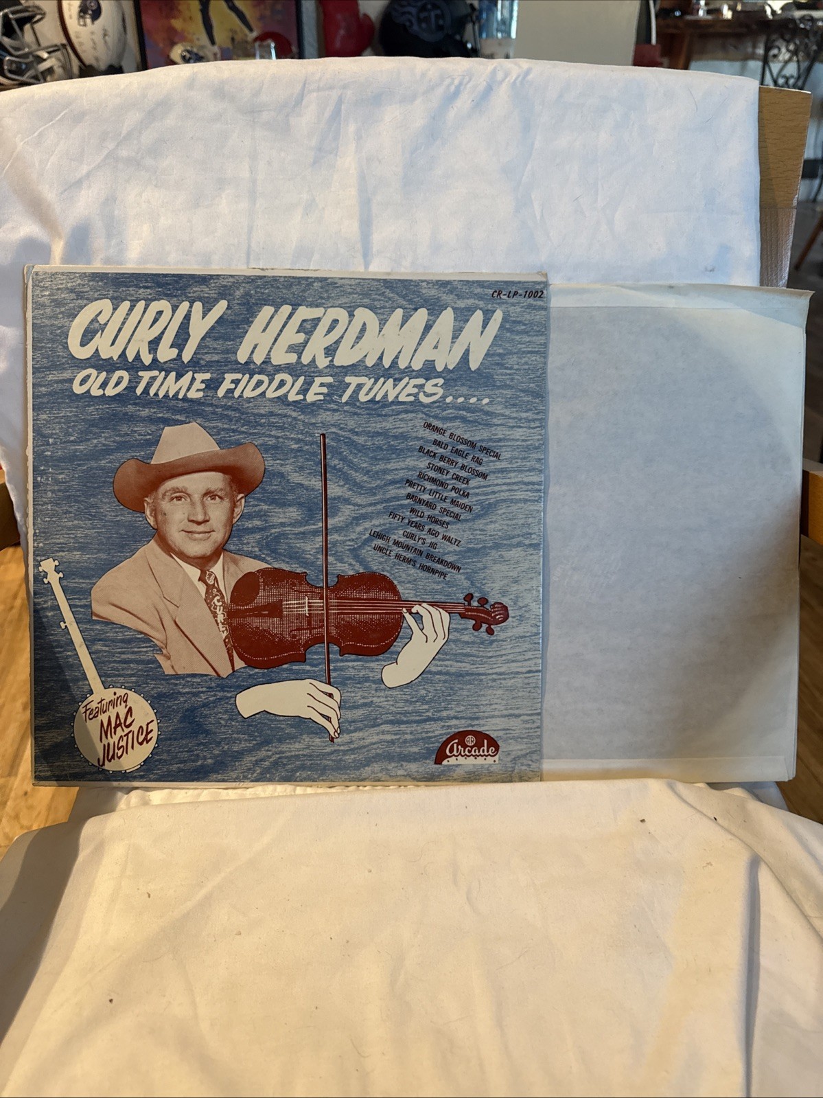 Curly Herdman Lp Old Time Fiddle Tunes On Arcade - Vg To Vg+ / Vg-