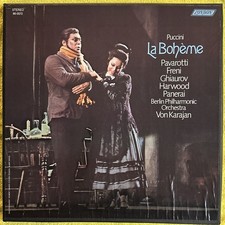 Puccini La Boheme Pavarot Freni Von Karajan LP Berlin Phil London 90-5572 NM/VG picture