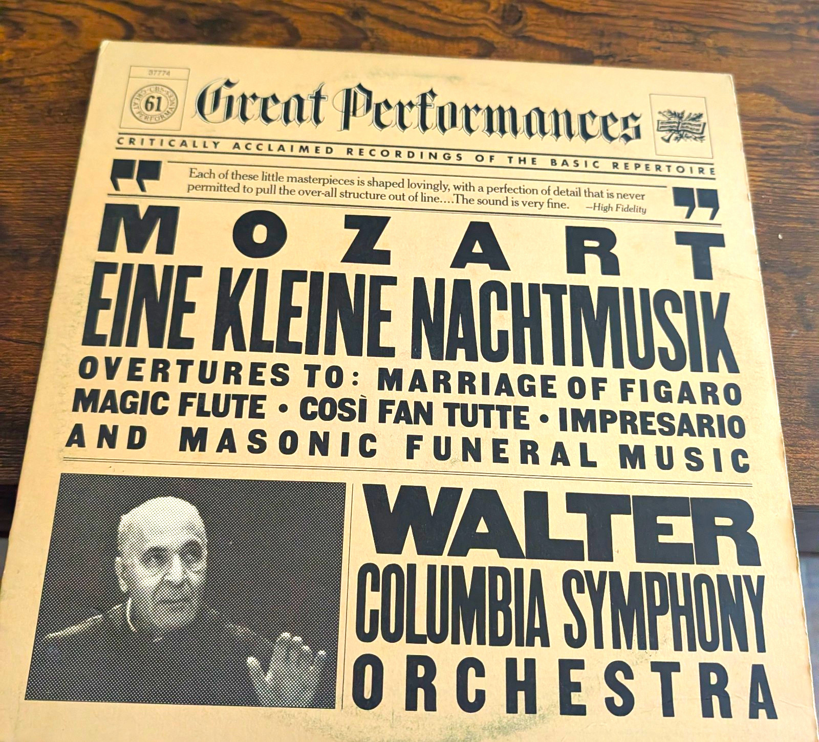Mozart Eine Kleine Nachtmusik CBS MY 37774 12