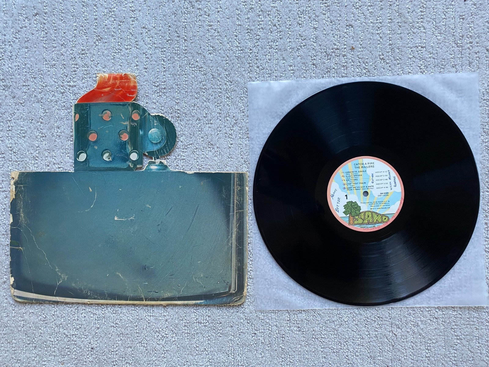 Bob Marley The Wailers Catch a Fire Vinyl Record Zippo Cover Island SW 9329