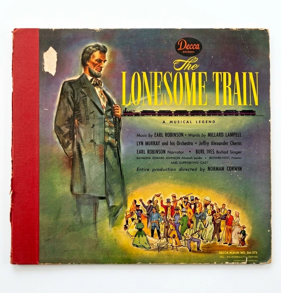 Vintage Decca 78 three record set The Lonesome Train Spoken Word Musical Album  