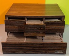 Vtg Stanny Rosewood Audio Cassette Tape Holder - CS-102W - Japan - Cabinet Style picture