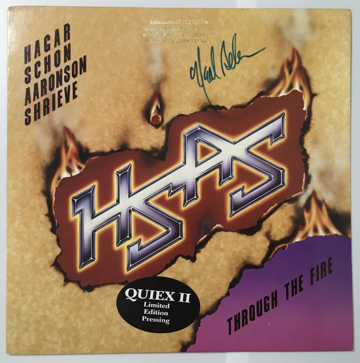 AUTOGRAPHED BY NEAL SCHON HAGAR, SCHON, AARONSON, SHRIEVE THROUGH THE FIRE