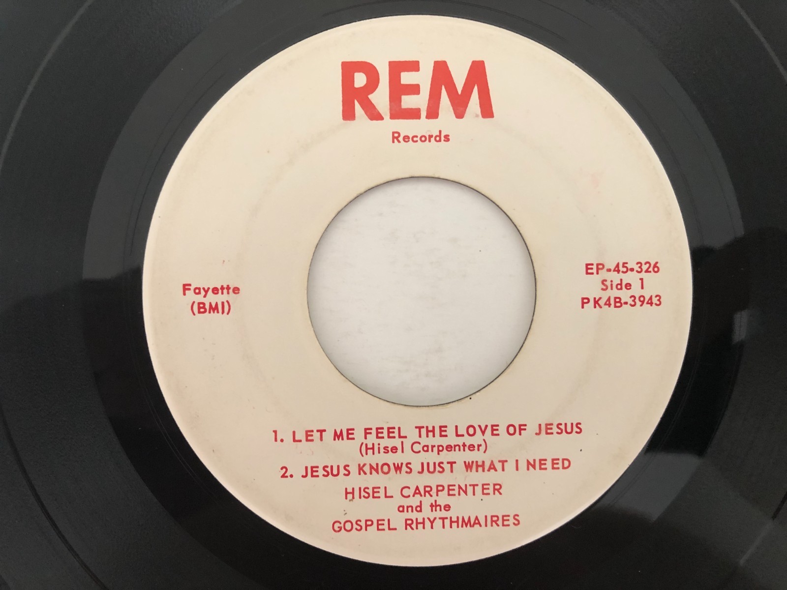 Rockabilly Gospel 45 HISEL CARPENTER Let Me Feel The Love Of Jesus REM hear