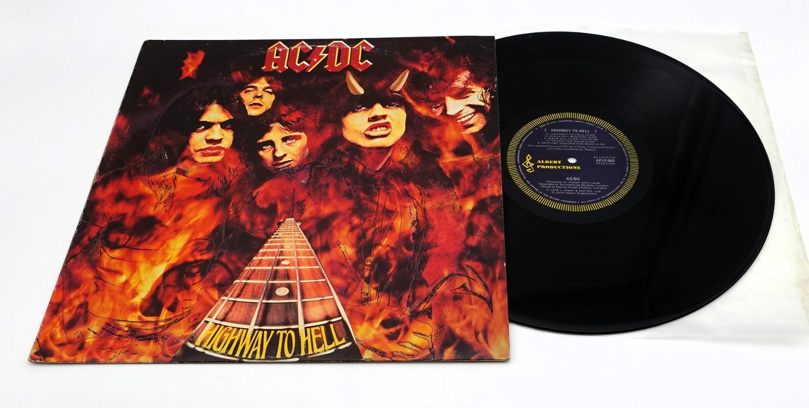 AC/DC Highway To Hell 1979 Aussie 1st Press Blue Label Vinyl LP Record VG+