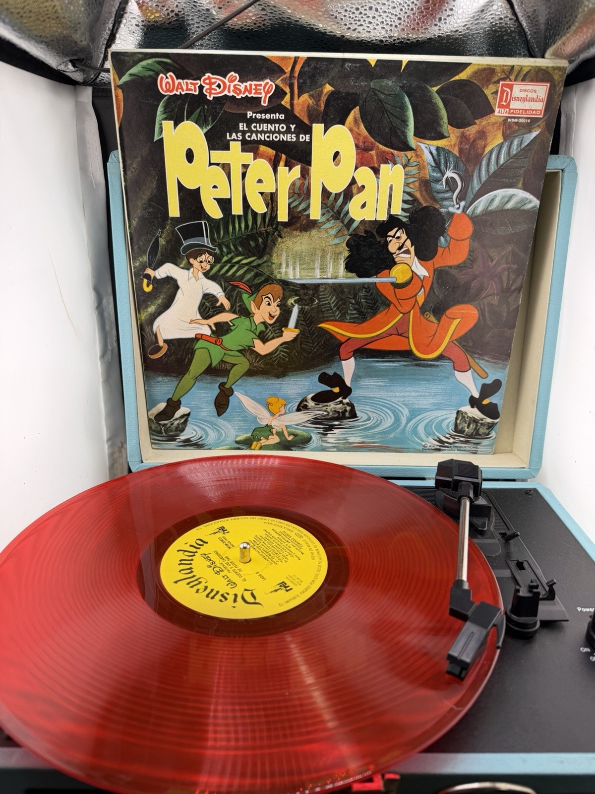 Vintage Disney Peter Pan Mexico LP Red Vinyl El Cuento Canciones WDM-20010