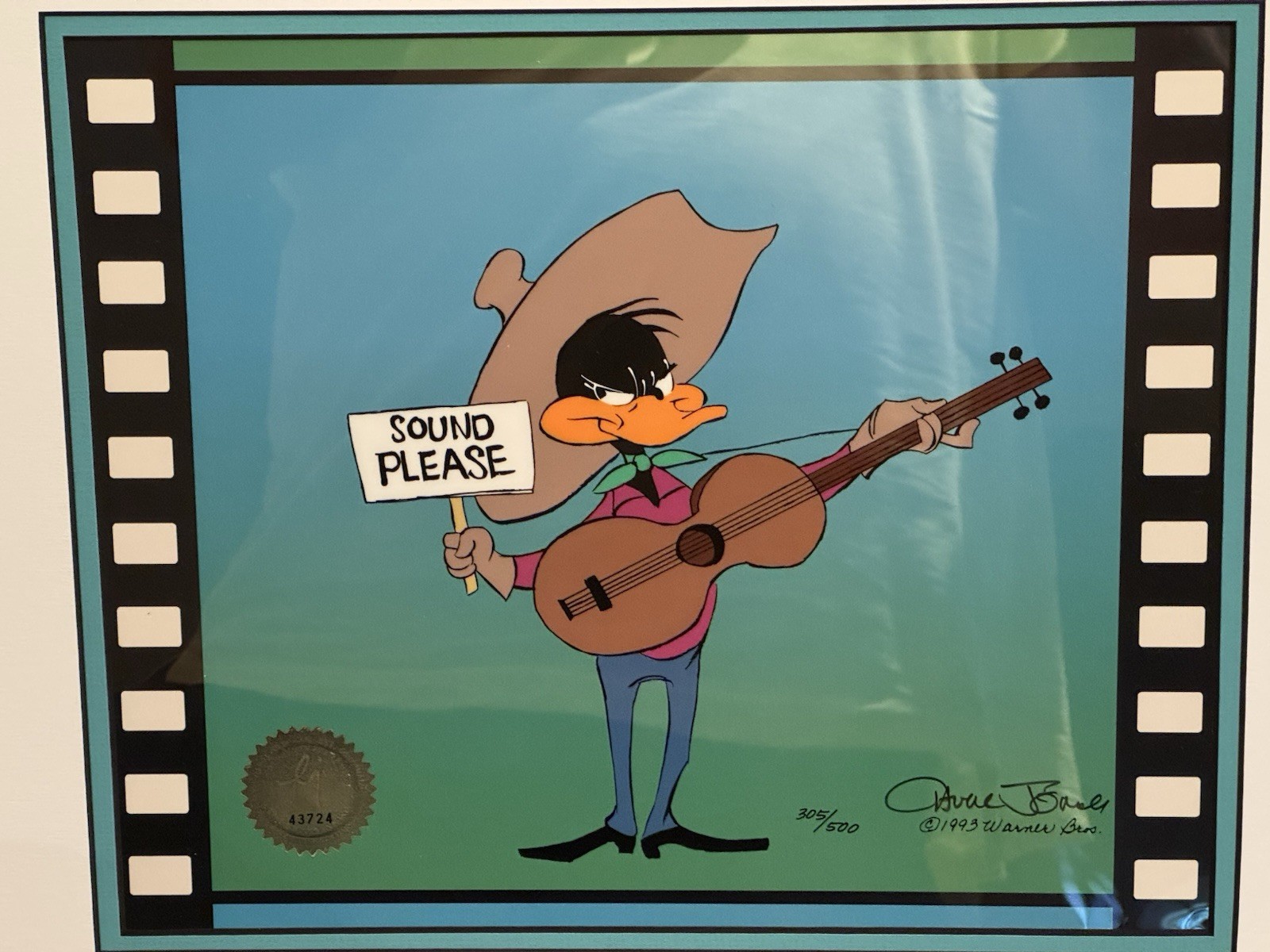 Chuck Jones Daffy Duck Signed Limited Edition Sound Please Looney Tunes Guitar