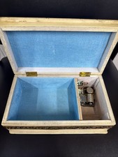 Vintage Wooden Music Box Fuji Made in Japan 12x6x4 Inches picture