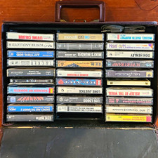 True Vintage 1980s Brown Hard Suit Carrier Case And Cassettes picture