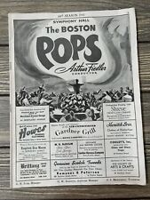 Vintage 1945 60th Season The Boston Pops Arthur Fiedler Conductor Symphony Hall picture
