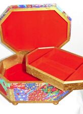 Vintage Florentine Gold Wood Music Jewelry Box Love Theme Romeo & Juliet w/ Tray picture