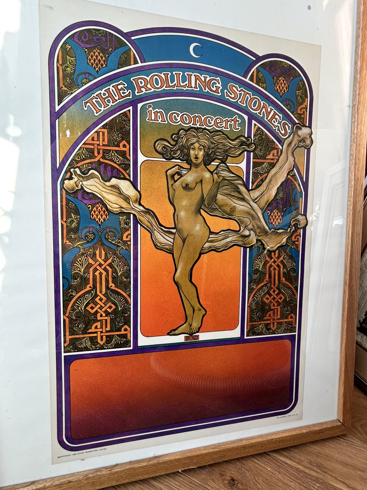 THE ROLLING STONES Vintage David Byrd Litho Poster 1969  Tea Lautrec