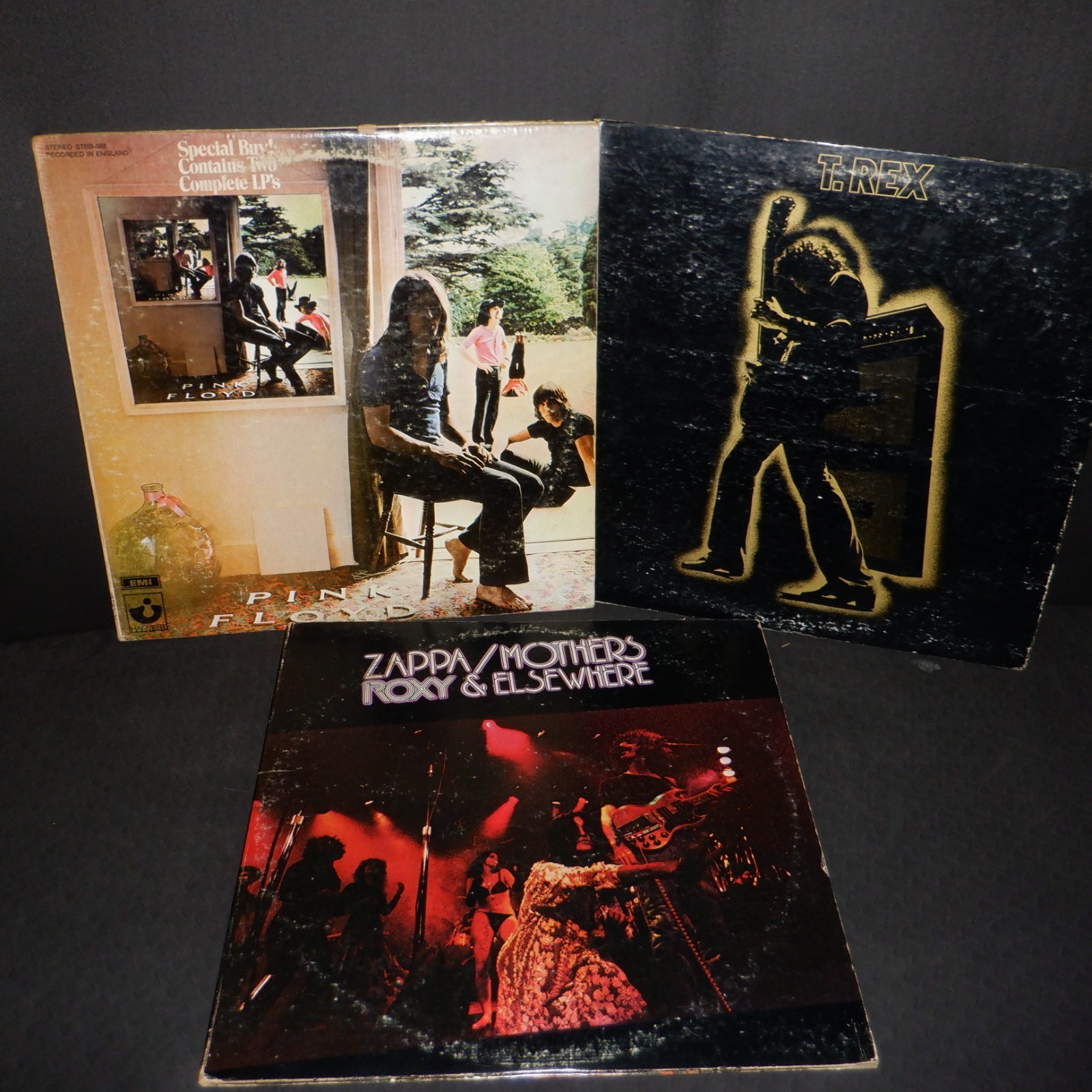 ROCK vinyl LP LOT x5 PINK FLOYD Ummagumma T. REX Electric Warrior ZAPPA Roxy