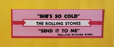 The Rolling Stones RS 21001 SHE'S SO COLD / SEND IT TO ME Jukebox insert only picture