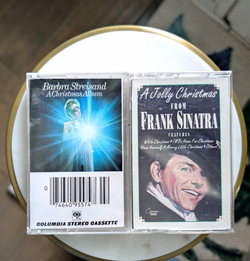 Vintage Christmas Cassette Tape Lot - Frank Sinatra & Barbra Streisand (Mint)