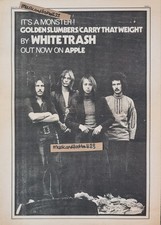 RARE Apple17 WHITE TRASH GOLDEN SLUMBERS/CARRY THAT WEIGHT 1969 Advert 16½x11 picture