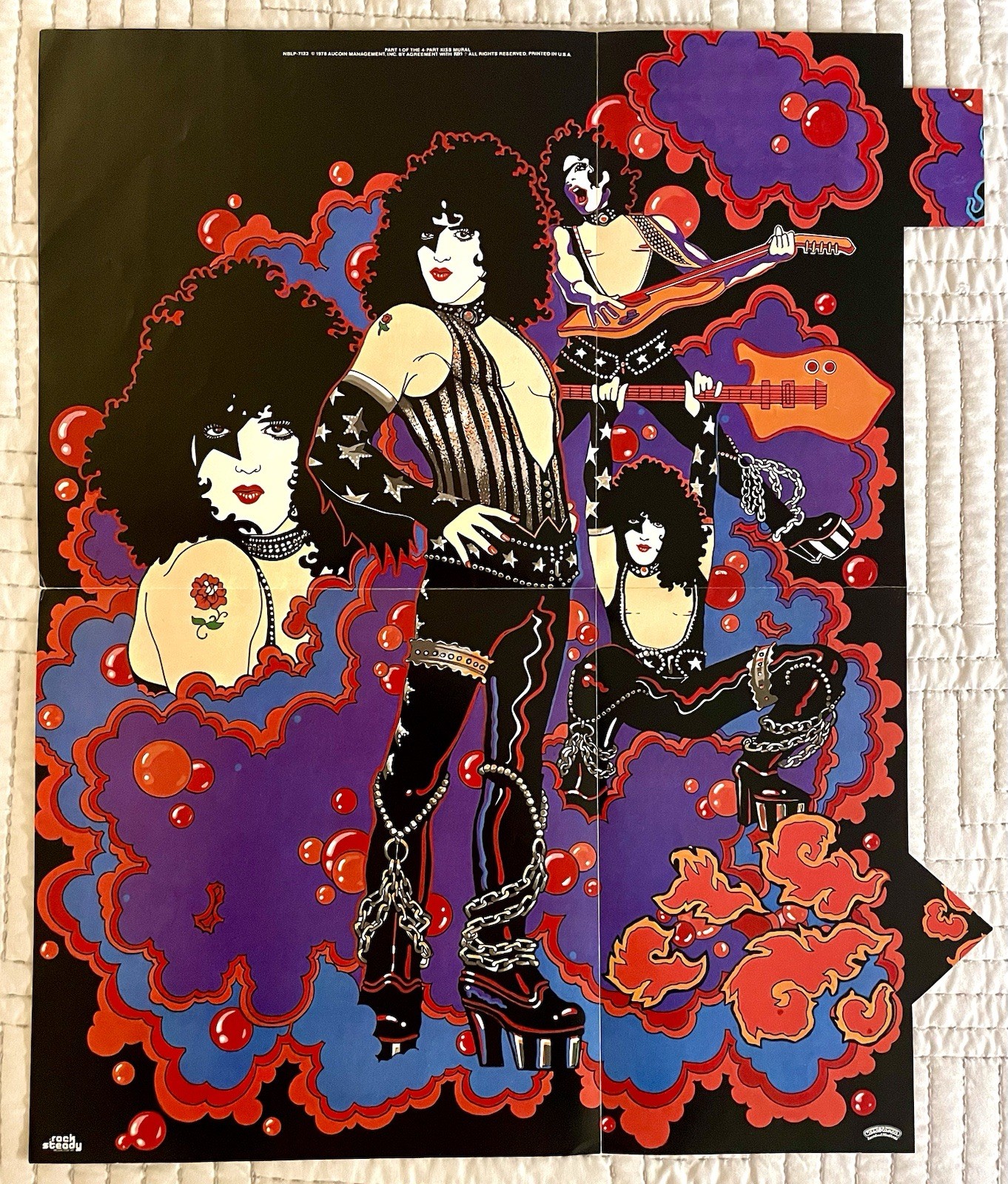 KISS⚡️Paul Stanley⚡️Exc Cond⚡️1978 POSTER ONLY⚡️SOLO Album ⚡️AUCOIN Original