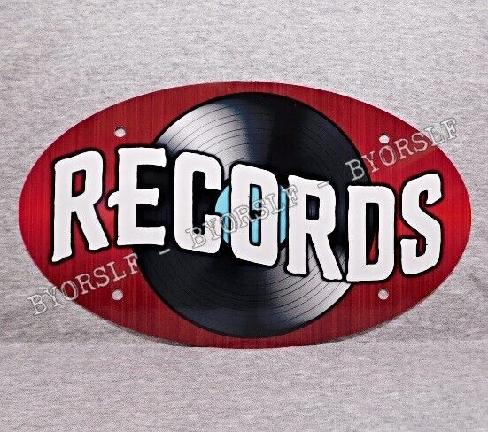 Metal Sign RECORDS vinyl albums record store day shop music audiophile player