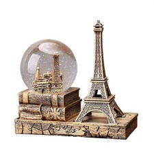 Vintage Eiffel Tower Snow Globe with Light & Music - Home Decor Cabinet Ornament picture