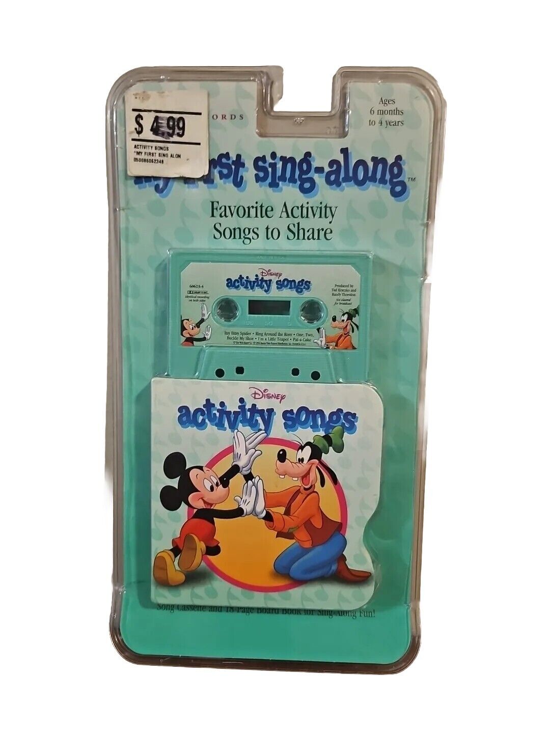 My First Sing-Along Favorite Activity Songs Disney Cassette Tape Songbook - NEW