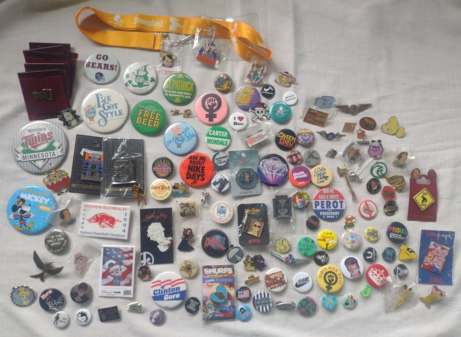 Button / Pin Lot 125+ Vintage & Modern - Disney, Music, Pop Culture, & More