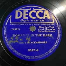 1940 BLUES 4 Blackamoors Mabel Robinson 78 rpm DECCA 8512 ROMANCE IN THE DARK E picture