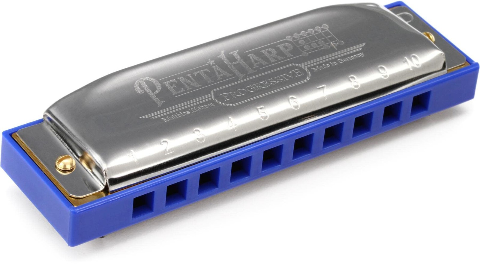 Hohner Pentaharp Harmonica, Key of D Minor, Stainless Steel (M21BX-DM)