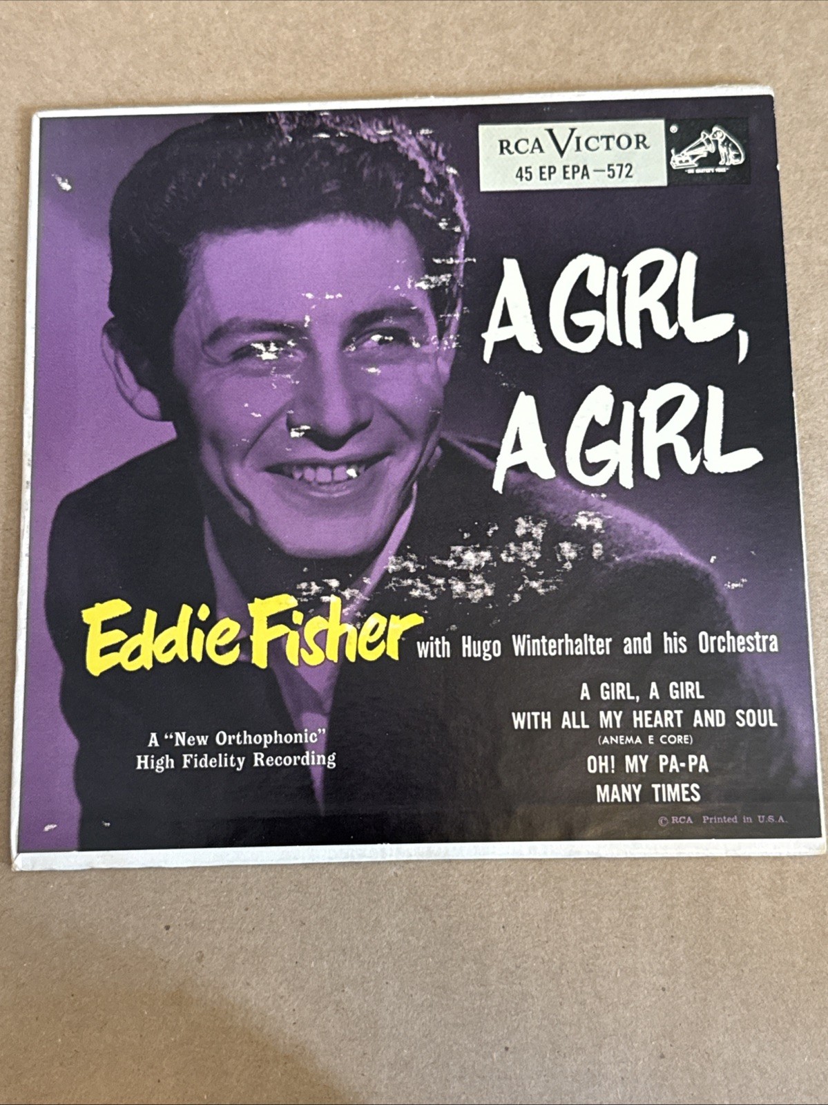 Eddie Fisher A Girl, A Girl  RCA VICTOR 45 EP EPA-572 Original 1954 Release Exc