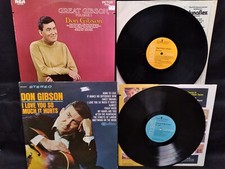 Don Gibson I Love You So Much It Hurts /Great Gibson Vinyl LP records lot-2 1968 picture