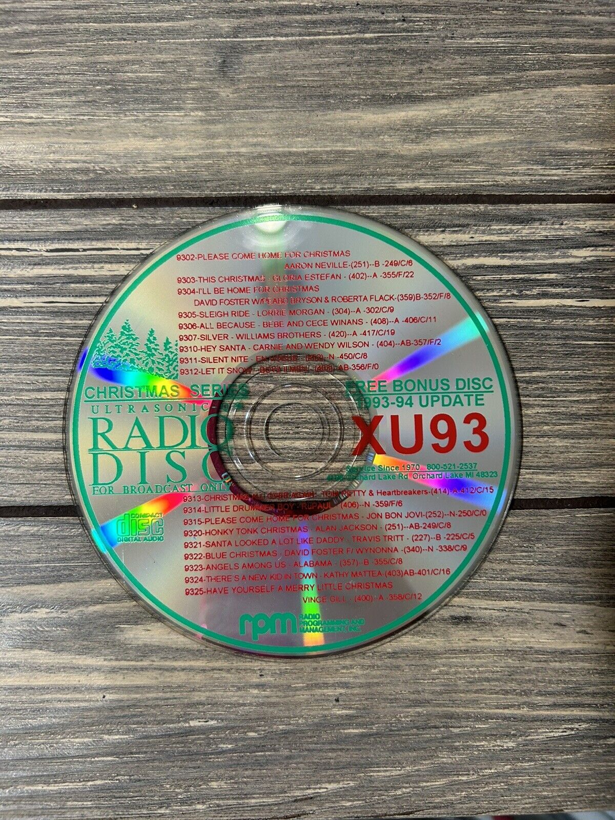 Vintage 1993 1994 Christmas Series Ultrasonic Radio Disc Broadcast Only CD