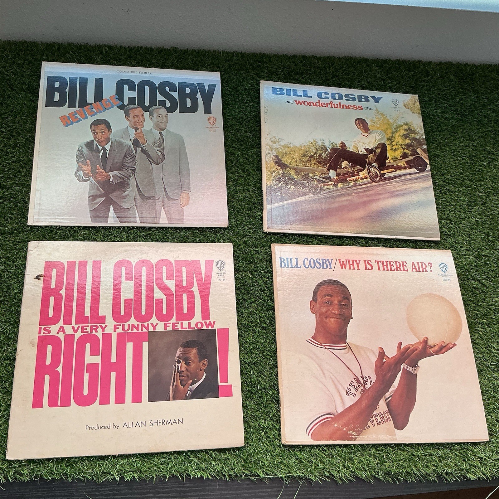 Lot 4 Vintage Bill Cosby Comedy LP Records Warner Bros Revenge Wonderfulness