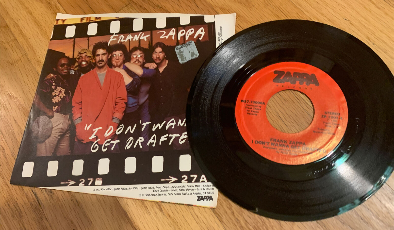 Vintage FRANK ZAPPA  I DON'T WANNA GET DRAFTED 45 Vinyl Record w Sleeve