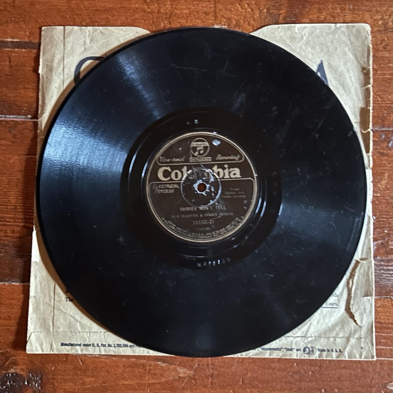 RARE Old-Time Country 78 Record Roy Harvey Posey Rorer Columbia 1927 VG