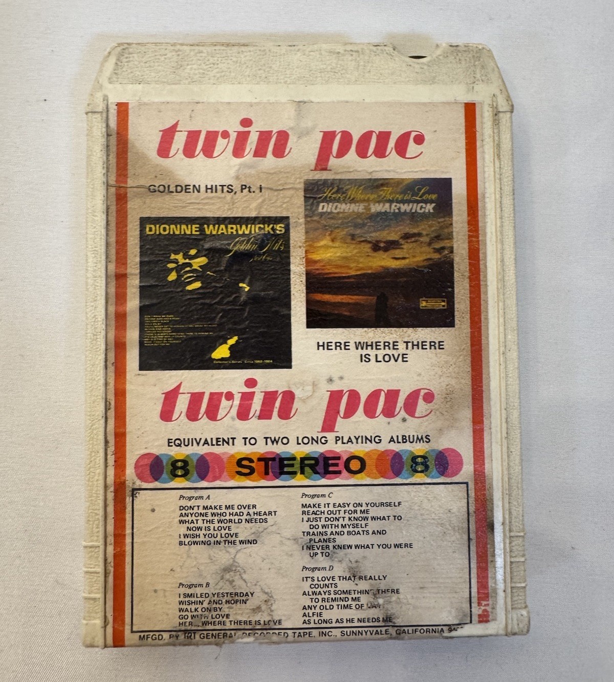 Dionne Warwick Golden Hits & Here Where There Is Love 8-Track GRT Twin Pac