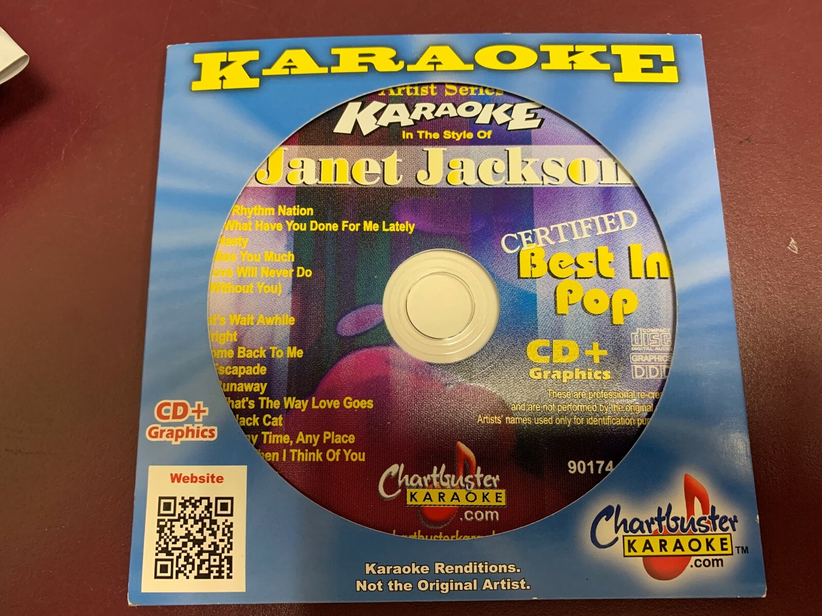 CHARTBUSTER KARAOKE DISC 90174 JANET JACKSON CD+G POP SEALED 15 TRACKS