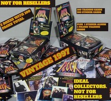 Rock Cards 2 Boxes: 100 packs (300 T. cards-300 Stickers) Plus 1 Album-1Folder. picture