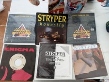 STRYPER Rare Vintage 7” Vinyl Records Lot of 6 Singles 45 RPM VG+ Collectible picture