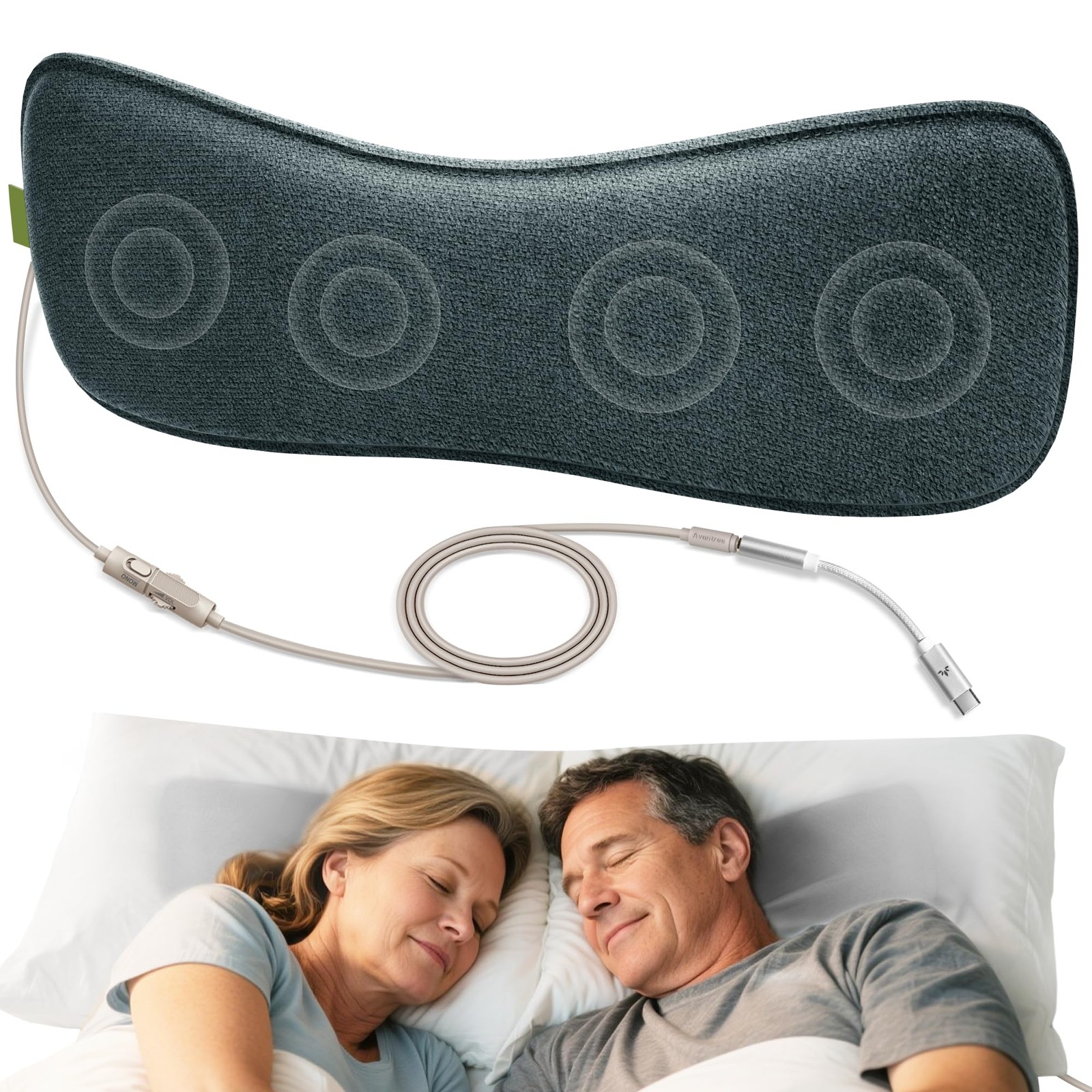 Avantree Slumber B - Sleeping Pillow Headphones for Side Sleepers, Wired Gray 